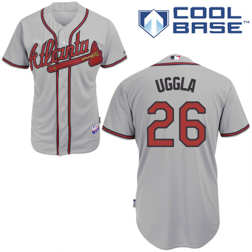 Dan Uggla #26 MLB Jersey-Atlanta Braves Men's Authentic Road Gray Cool Base Baseball Jersey